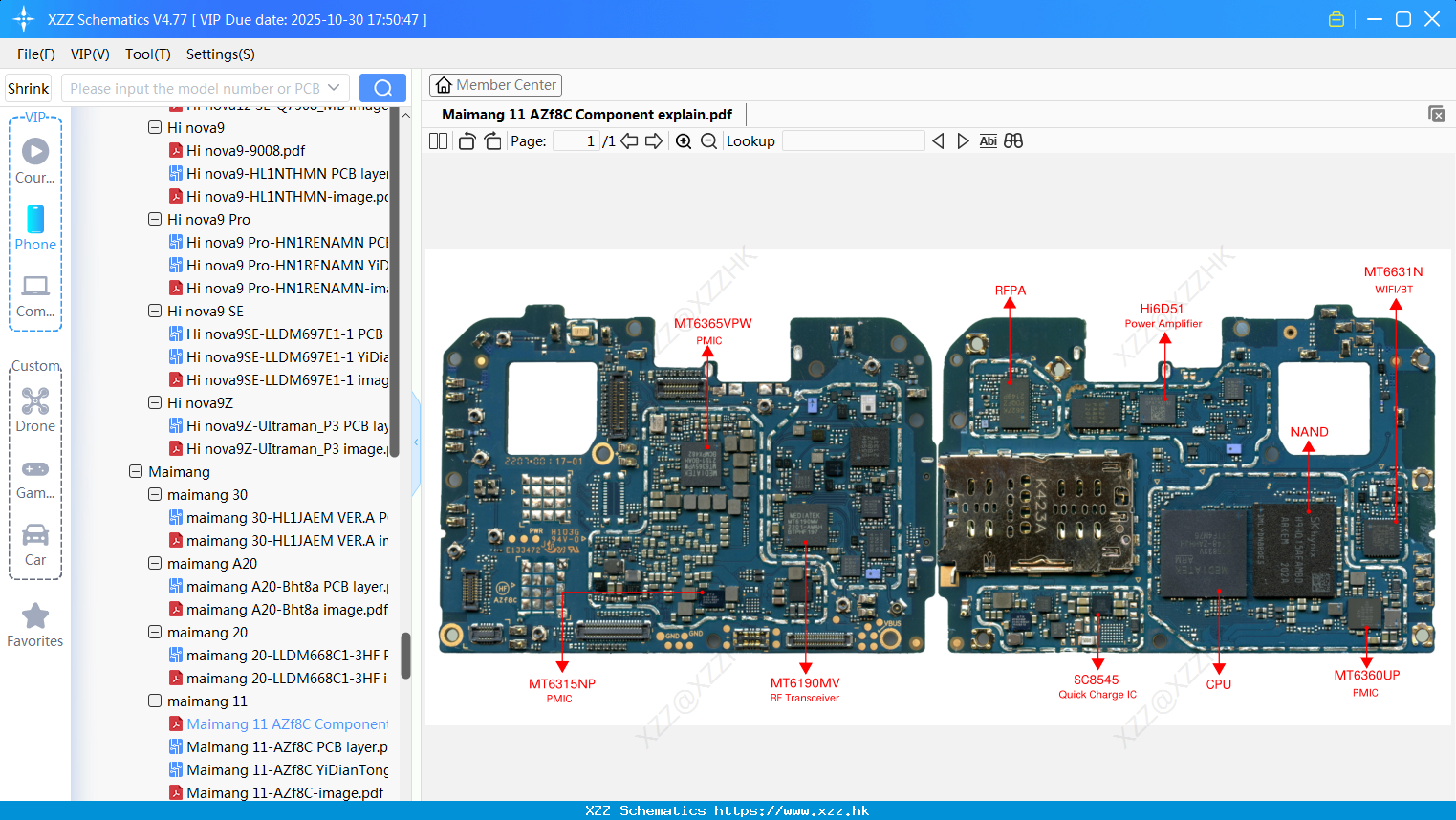 Huawei Maimang 11 AZf8C Component Explain
